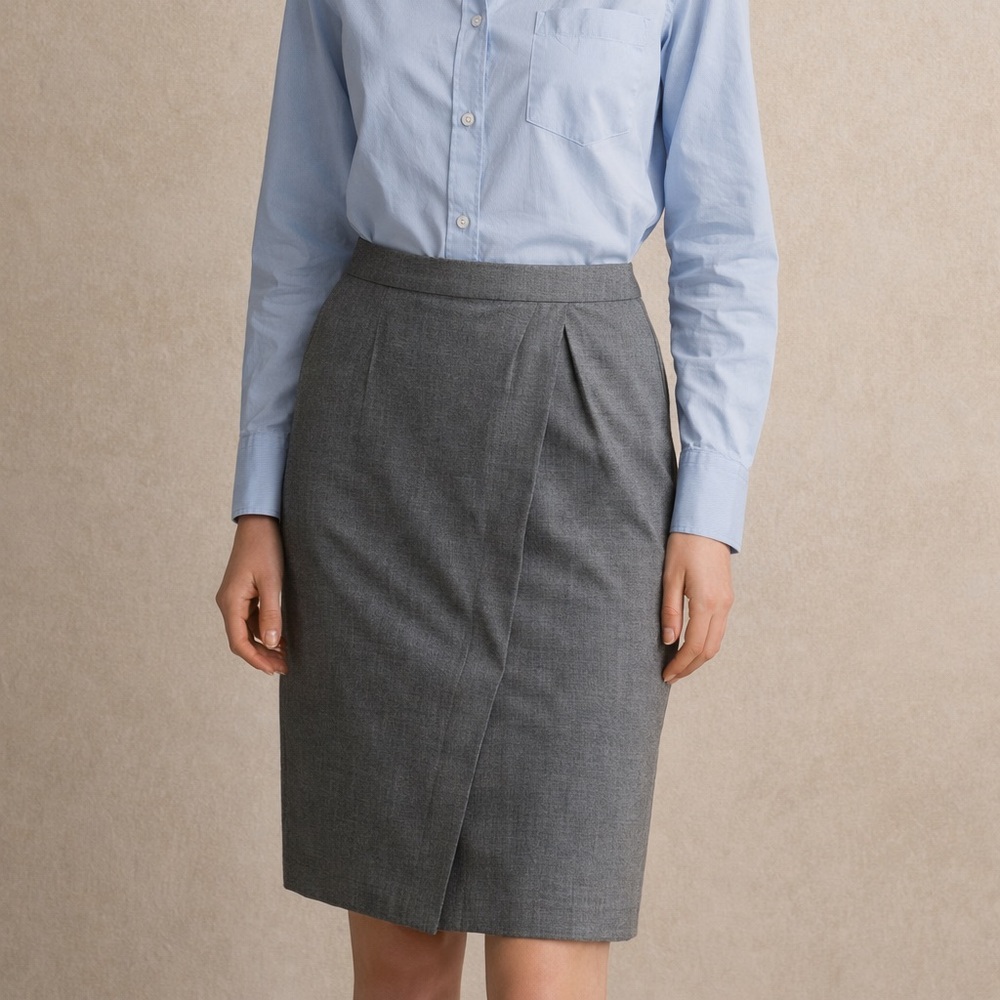 J.Crew 365 Gray Wrap Front Pencil Skirt Tailored Workwear